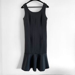 Carmen Marc Valvo Black Ruffle Hem Dress